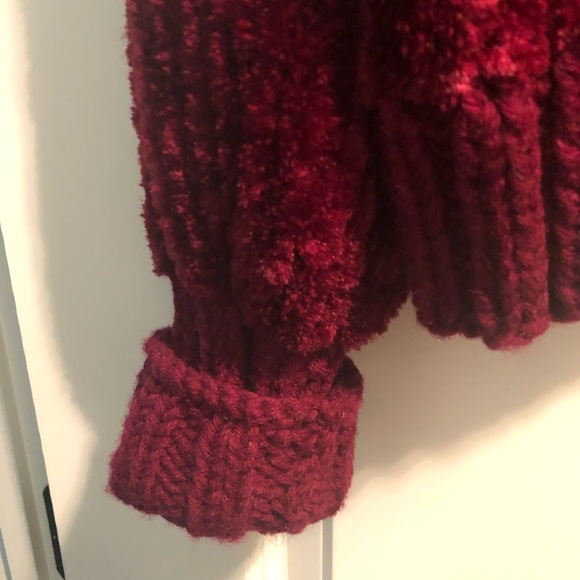 Hand knitted Wine Sweater - Picture 3 of 5